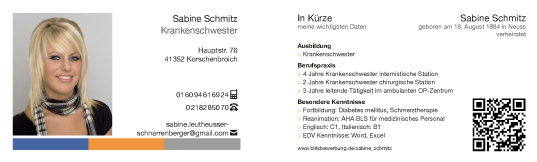 Beispiel einer Profil-Visitenkarte